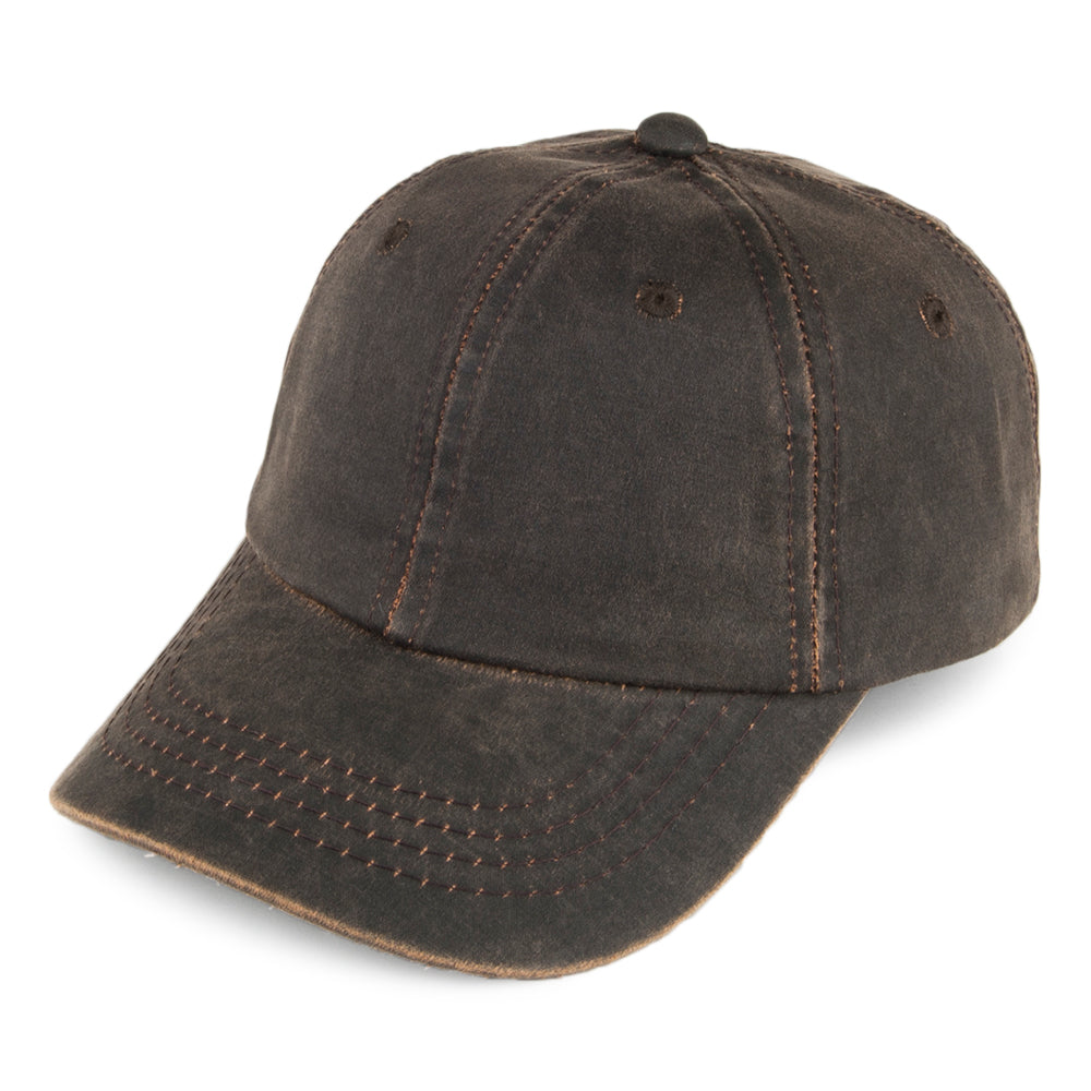 Dorfman Pacific Hats Weathered Cotton Baseball Cap Brown Village Hats