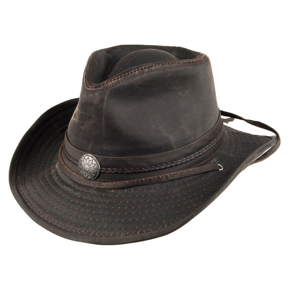 New Dorfman-Pacific Weathered Cotton Outback Hat With Chin Cord 
