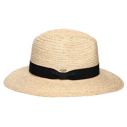 Scala Hats Franie Raffia Straw Safari Fedora Hat - Natural