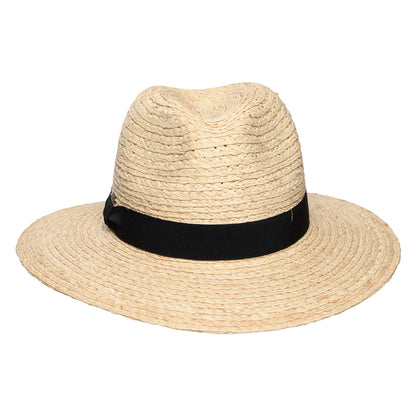 Scala Hats Franie Raffia Straw Safari Fedora Hat - Natural