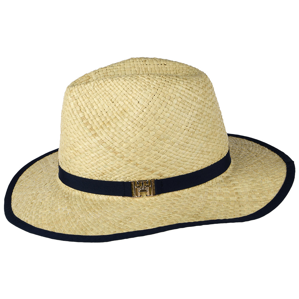 Tommy Hilfiger Hats Beach Straw Summer Fedora Hat - Natural