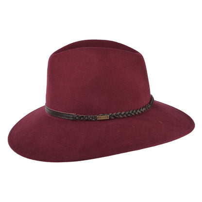 Barbour Hats Tack Wool Felt Fedora Hat - Wine