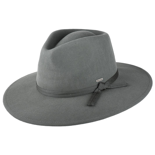 Brixton Hats Joanna Wool Felt Packable Fedora Hat - Dark Grey