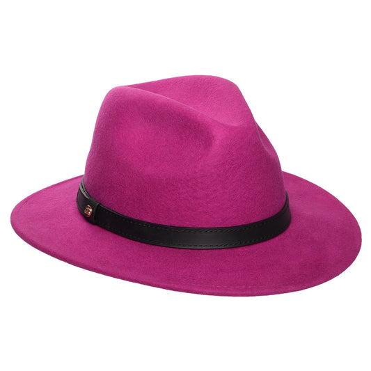 Failsworth Hats Classic Showerproof Wool Felt Fedora Hat - Fuchsia