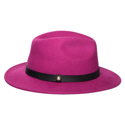 Failsworth Hats Classic Showerproof Wool Felt Fedora Hat - Fuchsia