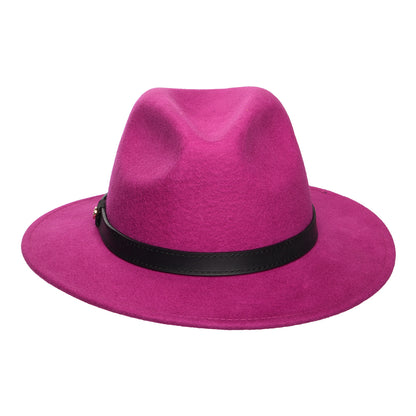 Failsworth Hats Classic Showerproof Wool Felt Fedora Hat - Fuchsia