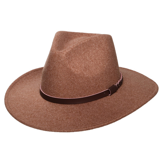 Scala Hats Jolene Provato Knit Safari Fedora Hat - Pecan