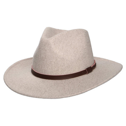 Scala Hats Jolene Provato Knit Safari Fedora Hat - Taupe