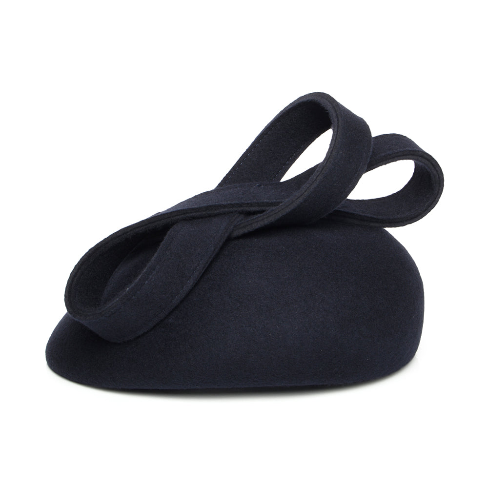 Whiteley Jenny Wool Pillbox Hat - Navy Blue