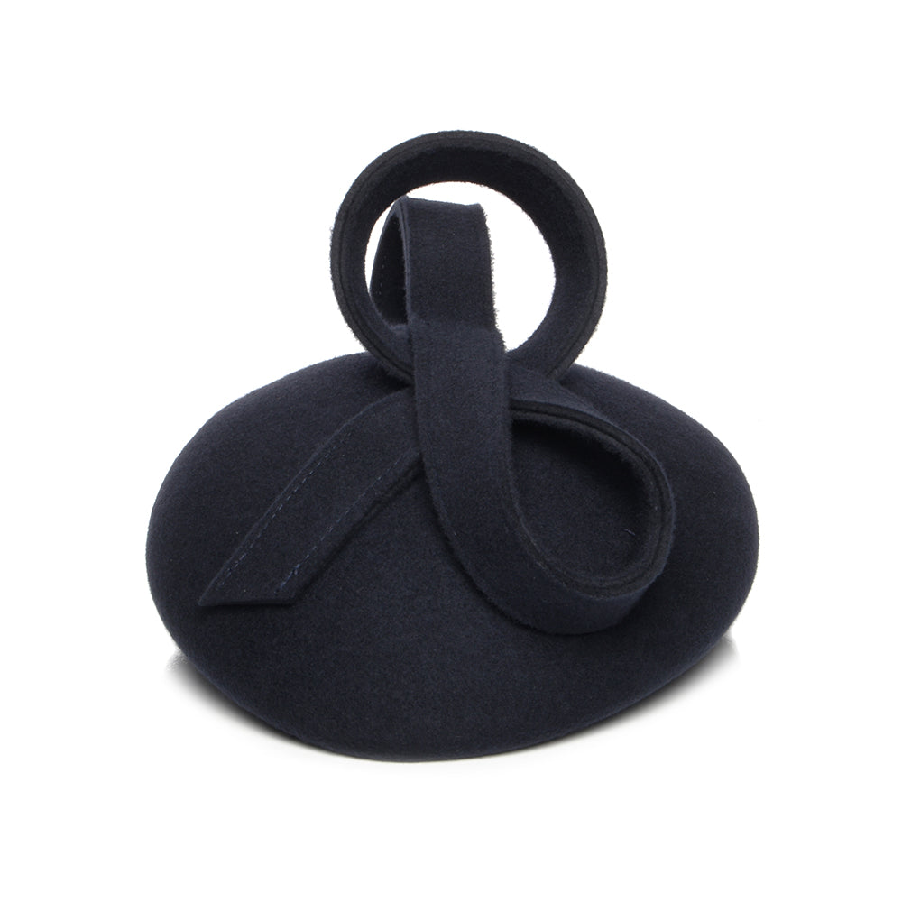 Whiteley Jenny Wool Pillbox Hat - Navy Blue