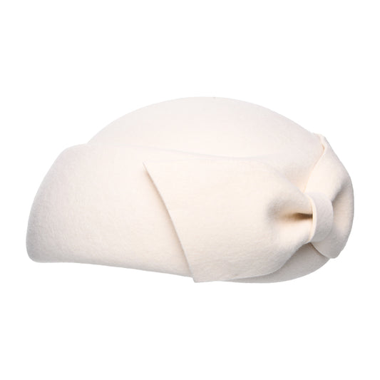 Whiteley Hats Avery Wool Pillbox Hat With Bow - Winter White