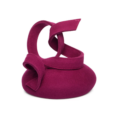 Whiteley Hats Beatrice Wool Pillbox Hat With Swirl - Magenta