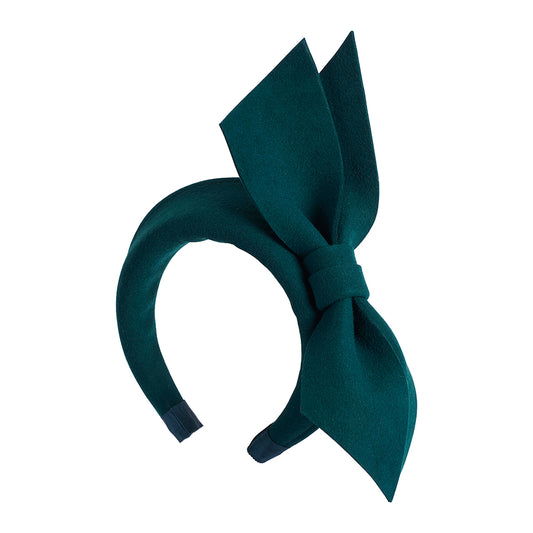 Failsworth Hats Wool Felt Occasion Headband With Bow - Teal