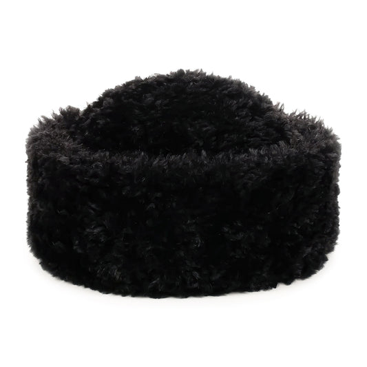 Helen Moore Faux Sherpa Winter Hat - Black