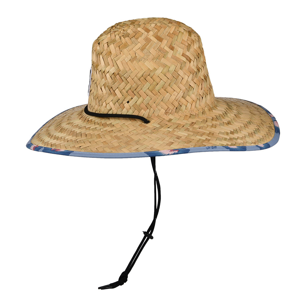 Brixton Hats Alpha Square Straw Lifeguard Hat - Tan-Light Blue