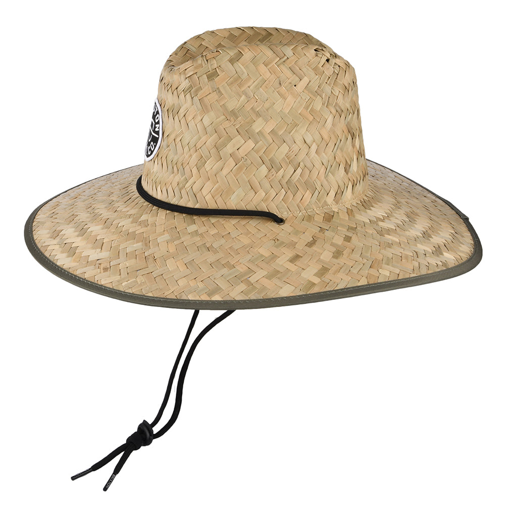 Brixton Hats Crest Straw Lifeguard Hat - Tan-Olive