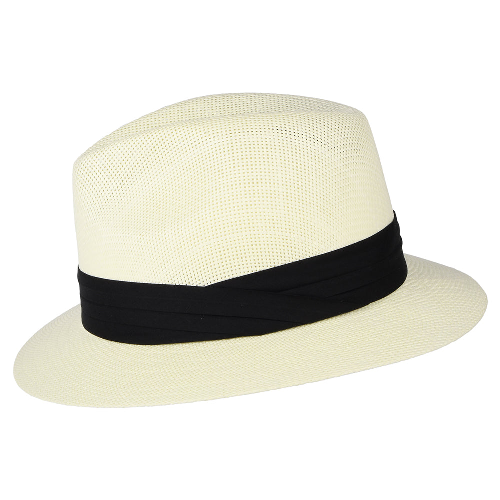 Dorfman Pacific Hats Matte Toyo Straw Safari Fedora Hat - Ivory