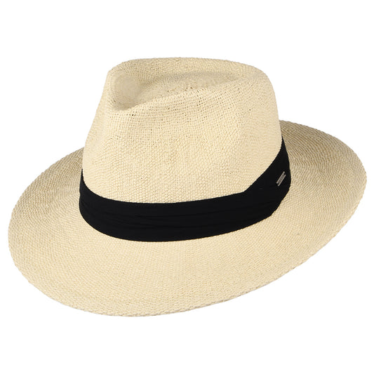 Brixton Hats Sol Toyo Straw Fedora Hat - Natural-Black