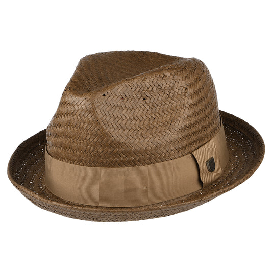 Brixton Hats Castor Straw Trilby Hat - Toffee-Bronze