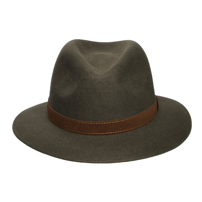 Borsalino Fur Felt Crushable Safari Fedora Hat - Sage