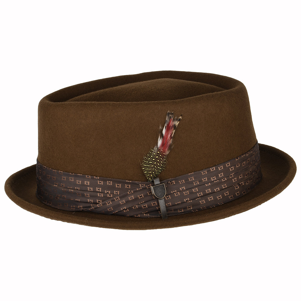 Brixton Hats Stout Wool Felt Pork Pie Hat - Coffee