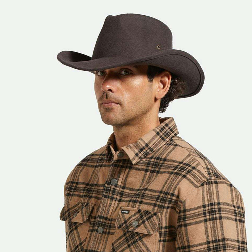 Brixton Hats Scottsdale Weather Guard Wool Felt Cowboy Hat - Chocolate