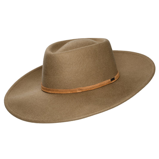 Brixton Hats Brenton Convertabrim Wool Felt Rancher Fedora Hat - Light Brown