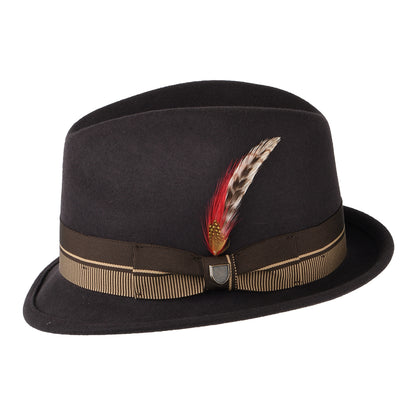 Brixton Hats 20th Anniversary Gain Wool Felt Trilby Hat - Chocolate