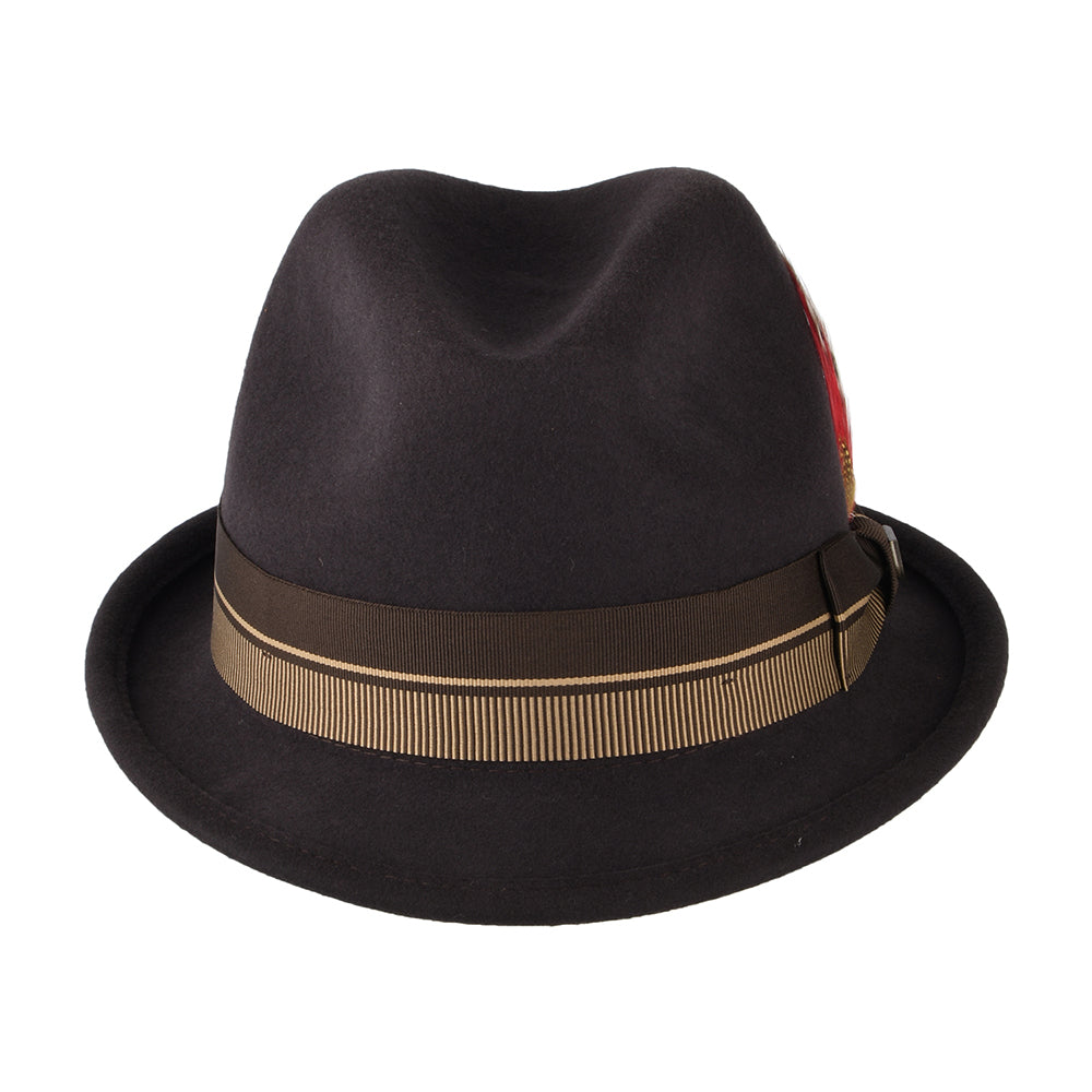 Brixton Hats 20th Anniversary Gain Wool Felt Trilby Hat - Chocolate