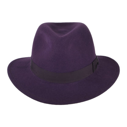 Bailey Hats Curtis Crushable Water Repellent Wool Felt Fedora Hat - Purple