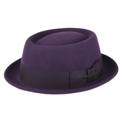 Bailey Hats Darron Crushable Water Repellent Wool Felt Pork Pie Hat - Purple