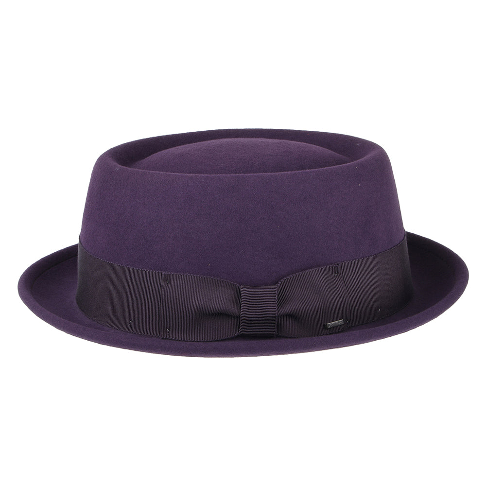 Bailey Hats Darron Crushable Water Repellent Wool Felt Pork Pie Hat - Purple