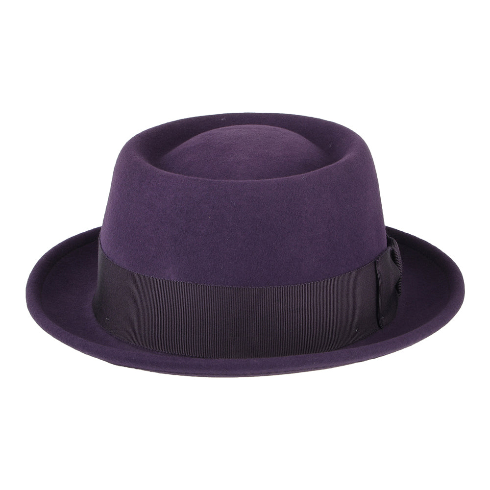 Bailey Hats Darron Crushable Water Repellent Wool Felt Pork Pie Hat - Purple