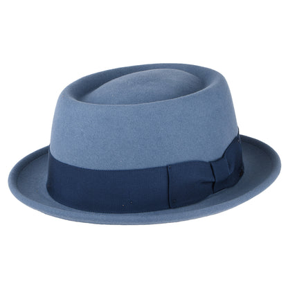 Bailey Hats Darron Crushable Water Repellent Wool Felt Pork Pie Hat - Mid Blue