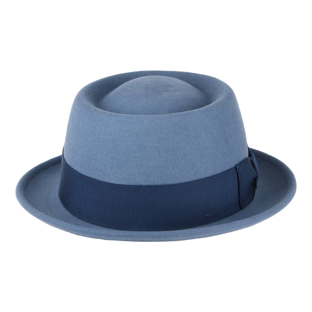 Bailey Hats Darron Crushable Water Repellent Wool Felt Pork Pie Hat - Mid Blue