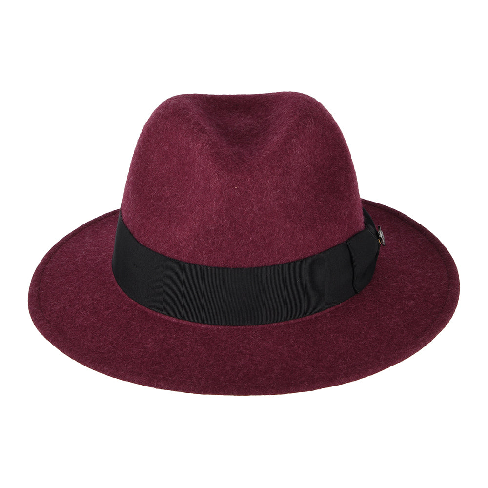 Failsworth Hats Boston Heather Wool Felt Showerproof Fedora Hat - Merlot