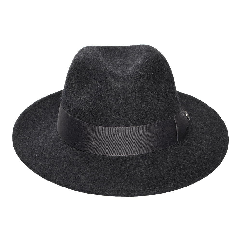 Failsworth Hats Boston Heather Wool Felt Showerproof Fedora Hat - Dark Grey