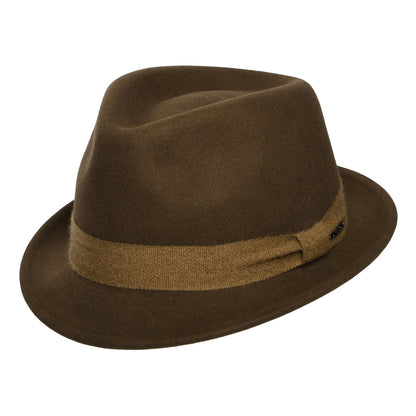 Stetson Hats Guilford Player Wool Felt-Cashmere Trilby Hat - Brown