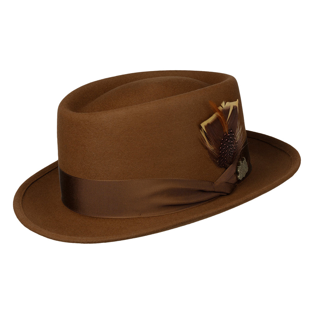 Stetson Hats Leadville Fur Felt Pork Pie Hat - Brown