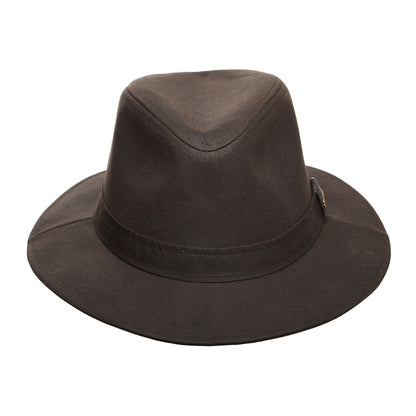 Barbour Hats Vintage Waxed Cotton Bushman Fedora Hat - Rust