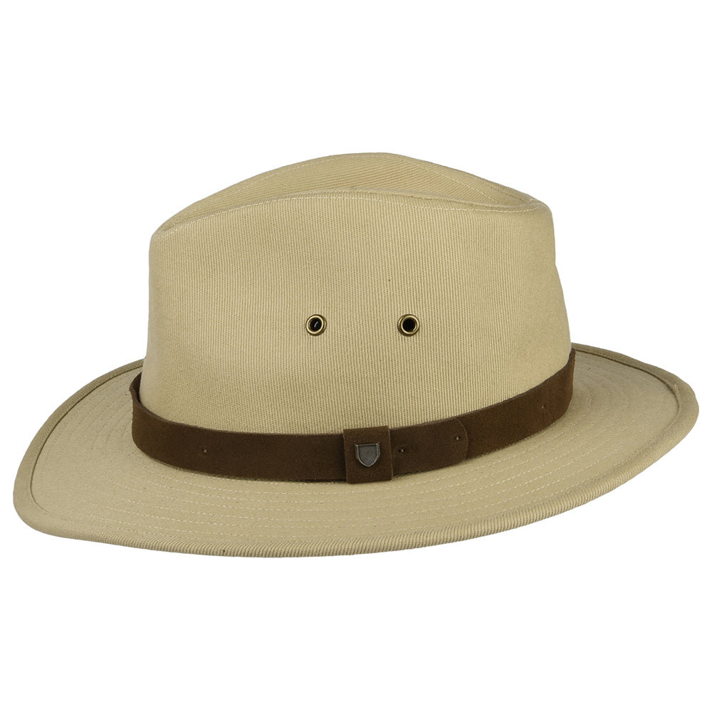 Brixton Hats Messer X Adventure Water Repellent Cotton Fedora Hat - Cream