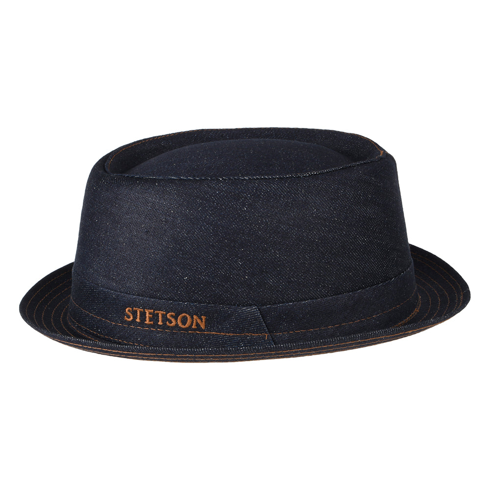 Stetson Hats Denim Pork Pie Hat - Dark Blue