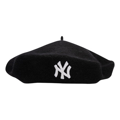 New Era Womens New York Yankees Wool Blend Beret - Black-White