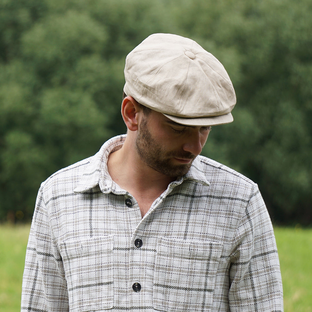 Jaxon & James Linen Newsboy Cap - Natural