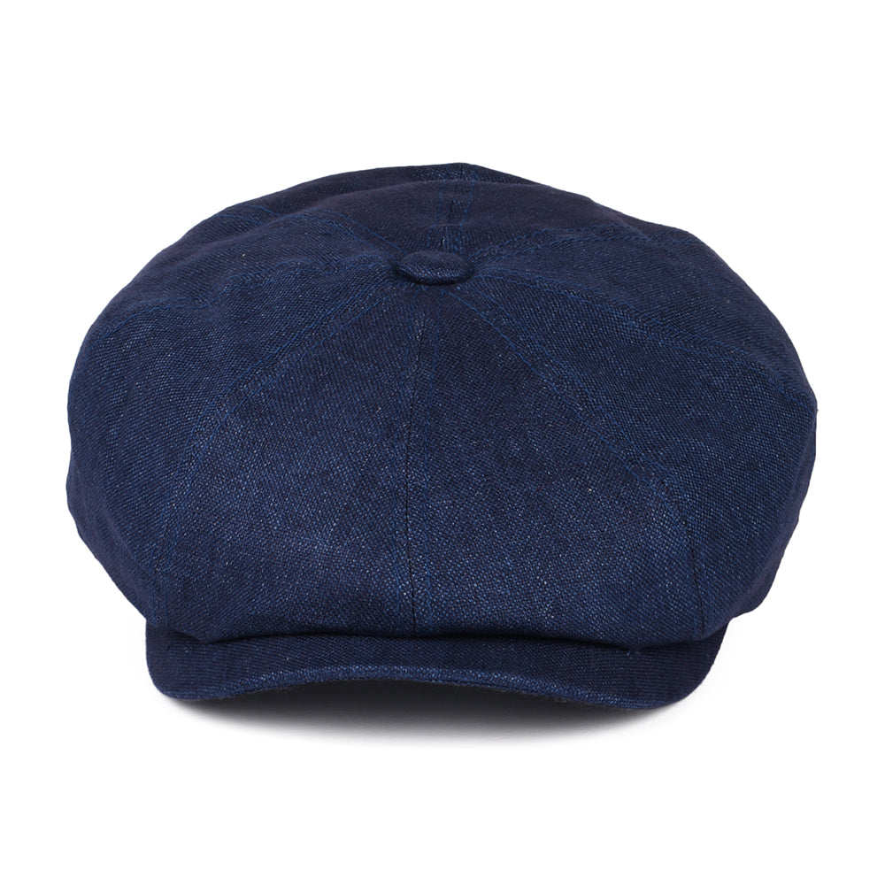 Stetson Hats Hatteras Marl Linen Newsboy Cap - Navy Blue