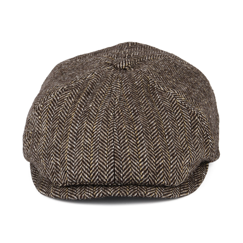 Barbour Hats Devon Herringbone Wool Blend Newsboy Cap - Brown