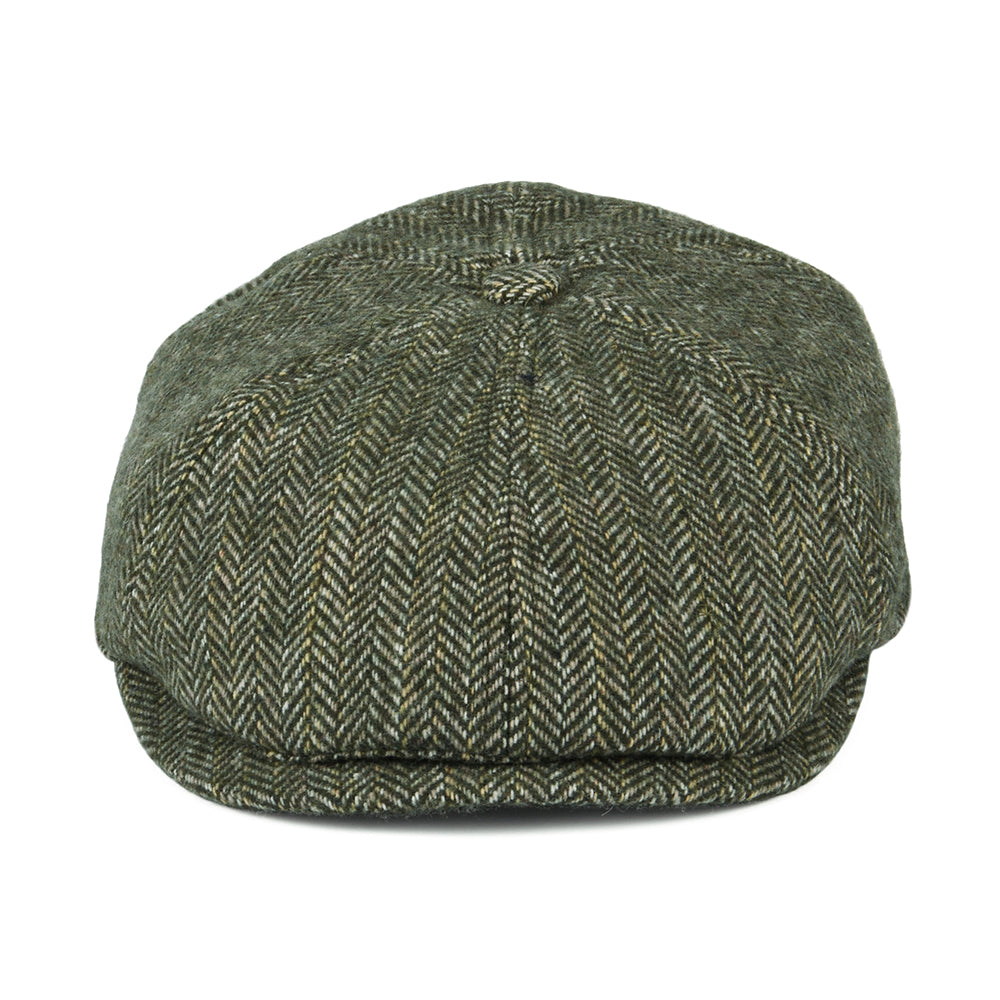 Barbour Hats Devon Herringbone Wool Blend Newsboy Cap - Olive