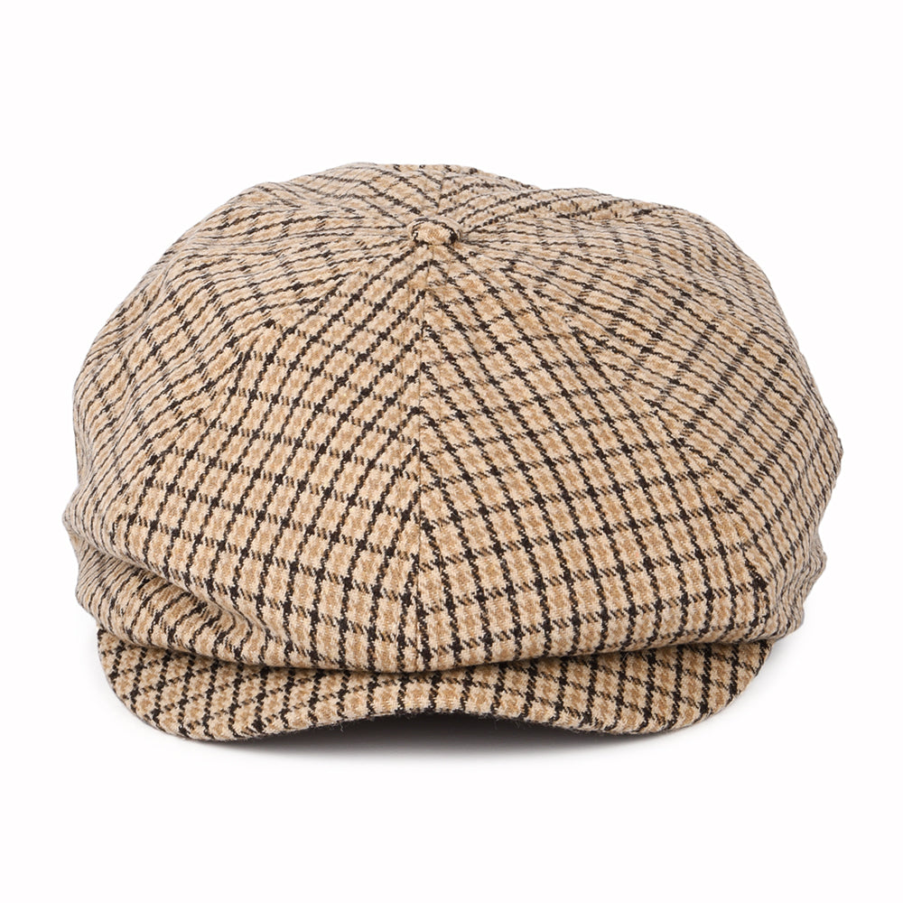 Brixton Hats Brood Houndstooth Newsboy Cap - Sand-Brown