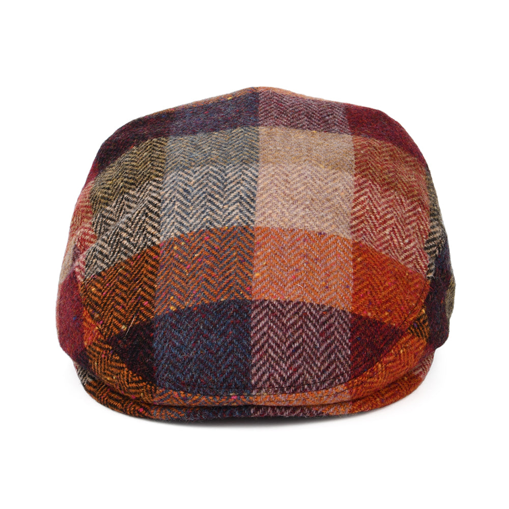 City Sport Donegal Tweed Herringbone Patch Flat Cap - Multi-Coloured