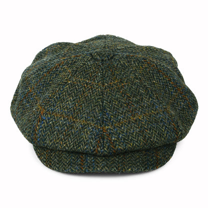 Failsworth Hats Harris Tweed Herringbone Carloway Newsboy Cap - Olive-Blue-Rust